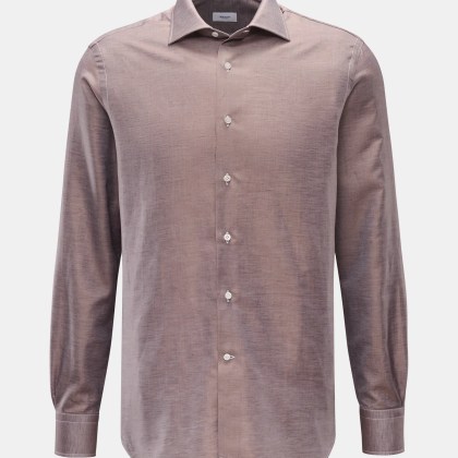 Gherardi - Herren - Casual Hemd Haifisch-Kragen graubraun Gherardi - Herren - Casual Hemd Haifisch-Kragen graubraun