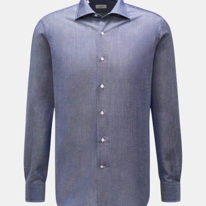 Gherardi - Herren - Casual Hemd Haifisch-Kragen graublau Gherardi - Herren - Casual Hemd Haifisch-Kragen graublau