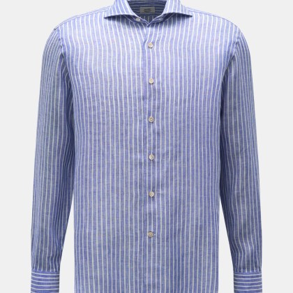 Gherardi - Herren - Leinenhemd Haifisch-Kragen dunkelblau/weiß gestreift Gherardi - Herren - Leinenhemd Haifisch-Kragen dunkelblau/weiß gestreift