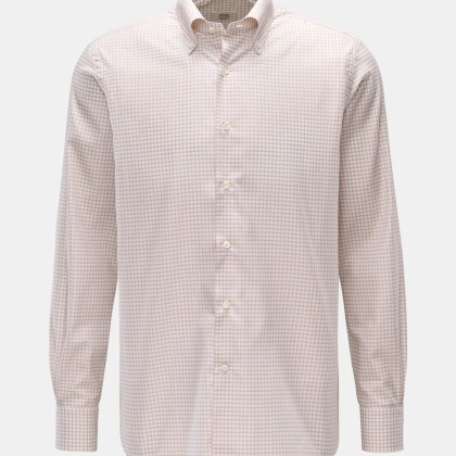Gherardi - Herren - Casual Hemd Button-Down-Kragen beige/weiß kariert Gherardi - Herren - Casual Hemd Button-Down-Kragen beige/weiß kariert