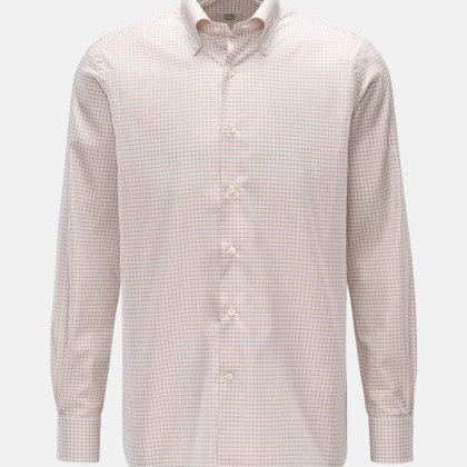 Gherardi - Herren - Casual Hemd Button-Down-Kragen beige/weiß kariert Gherardi - Herren - Casual Hemd Button-Down-Kragen beige/weiß kariert