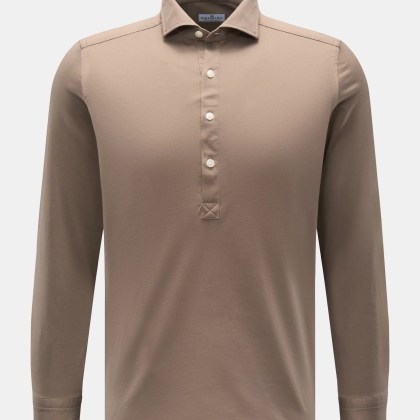 Sonrisa - Herren - Jersey Popover-Hemd Haifisch-Kragen taupe Sonrisa - Herren - Jersey Popover-Hemd Haifisch-Kragen taupe