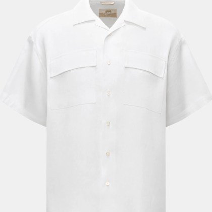 Marco Pescarolo - Herren - Kurzarmhemd Kubanischer Kragen weiß Marco Pescarolo - Herren - Kurzarmhemd Kubanischer Kragen weiß