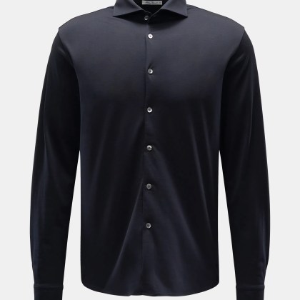 Stefan Brandt - Herren - Jersey-Hemd %27Otis%27 Haifisch-Kragen navy Stefan Brandt - Herren - Jersey-Hemd %27Otis%27 Haifisch-Kragen navy