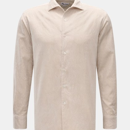 Doppiaa - Herren - Jacquard-Hemd %27Aannacapri%27 Haifisch-Kragen beige gemustert Doppiaa - Herren - Jacquard-Hemd %27Aannacapri%27 Haifisch-Kragen beige gemustert