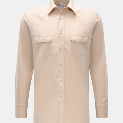 Doppiaa - Herren - Seersucker-Hemd %27Aariosto%27 Kent-Kragen beige Doppiaa - Herren - Seersucker-Hemd %27Aariosto%27 Kent-Kragen beige