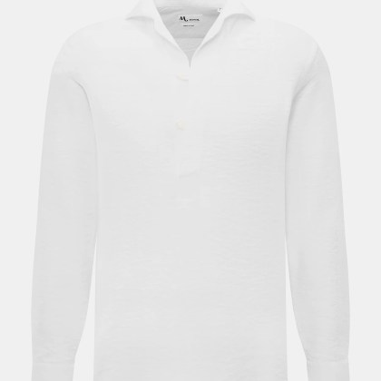 Doppiaa - Herren - Popover-Hemd %27Aapiero%27 Haifisch-Kragen weiß Doppiaa - Herren - Popover-Hemd %27Aapiero%27 Haifisch-Kragen weiß