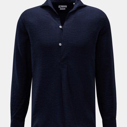 Doppiaa - Herren - Popover-Hemd %27Aapiero%27 Haifisch-Kragen navy Doppiaa - Herren - Popover-Hemd %27Aapiero%27 Haifisch-Kragen navy