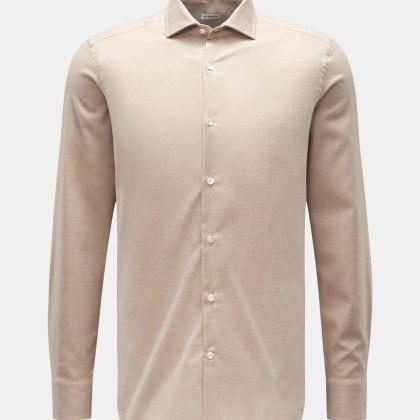 von Braun - Herren - Casual Hemd Haifisch-Kragen beige von Braun - Herren - Casual Hemd Haifisch-Kragen beige