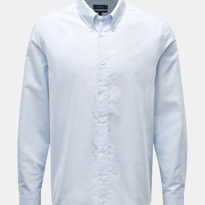 A.P.C. - Herren - Oxford-Hemd %27Greg%27 Button-Down-Kragen hellblau/weiß gestreift A.P.C. - Herren - Oxford-Hemd %27Greg%27 Button-Down-Kragen hellblau/weiß gestreift