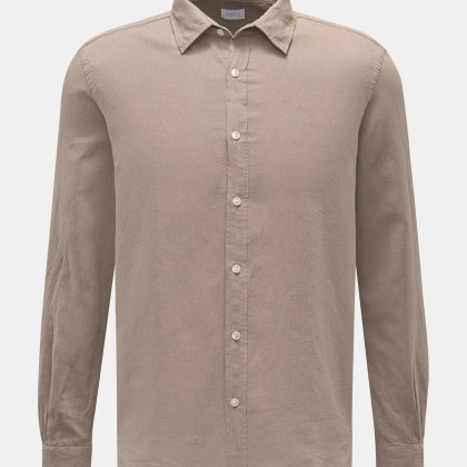 04651/ A trip in a bag - Herren - Casual Hemd schmaler Kragen taupe 04651/ A trip in a bag - Herren - Casual Hemd schmaler Kragen taupe