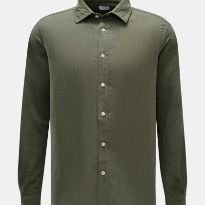 04651/ A trip in a bag - Herren - Casual Hemd schmaler Kragen oliv 04651/ A trip in a bag - Herren - Casual Hemd schmaler Kragen oliv