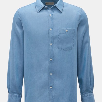 Officine Générale - Herren - Casual Hemd %27Alex%27 Kent-Kragen rauchblau Officine Générale - Herren - Casual Hemd %27Alex%27 Kent-Kragen rauchblau