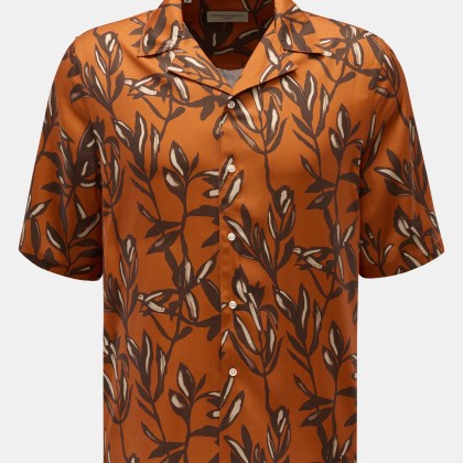 Officine Générale - Herren - Kurzarmhemd %27Eren%27 Kubanischer Kragen hellbraun/dunkelbraun/sand gemustert Officine Générale - Herren - Kurzarmhemd %27Eren%27 Kubanischer Kragen hellbraun/dunkelbraun/sand gemustert