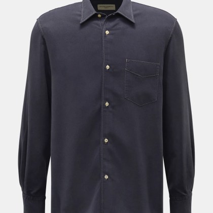 Officine Générale - Herren - Casual Hemd %27Guido%27 schmaler Kragen anthrazit Officine Générale - Herren - Casual Hemd %27Guido%27 schmaler Kragen anthrazit