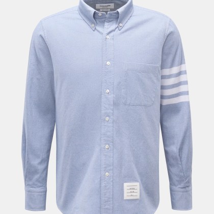 Thom Browne - Herren - Flanellhemd Button-Down-Kragen rauchblau Thom Browne - Herren - Flanellhemd Button-Down-Kragen rauchblau