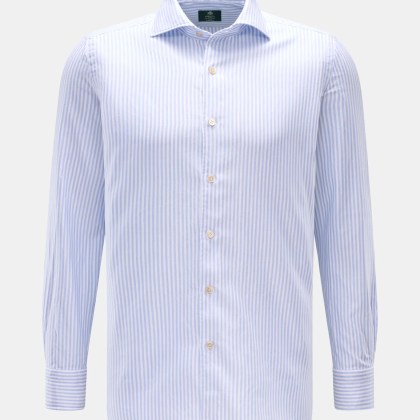 Borrelli - Herren - Casual Hemd %27Ettore%27 Haifisch-Kragen hellblau/weiß gestreift Borrelli - Herren - Casual Hemd %27Ettore%27 Haifisch-Kragen hellblau/weiß gestreift