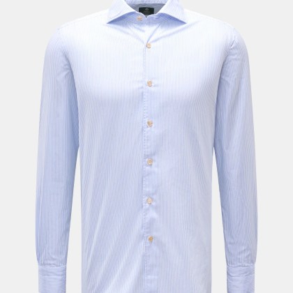 Borrelli - Herren - Casual Hemd %27Ettore%27 Haifisch-Kragen weiß/blau gestreift Borrelli - Herren - Casual Hemd %27Ettore%27 Haifisch-Kragen weiß/blau gestreift