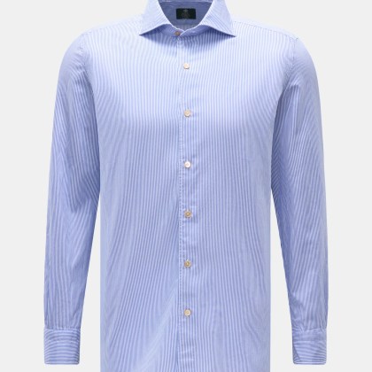 Borrelli - Herren - Casual Hemd %27Ettore%27 Haifisch-Kragen blau/weiß gestreift Borrelli - Herren - Casual Hemd %27Ettore%27 Haifisch-Kragen blau/weiß gestreift