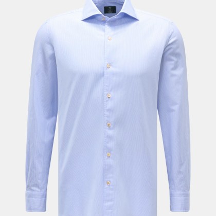 Borrelli - Herren - Casual Hemd %27Ettore%27 Haifisch-Kragen hellblau/weiß gestreift Borrelli - Herren - Casual Hemd %27Ettore%27 Haifisch-Kragen hellblau/weiß gestreift