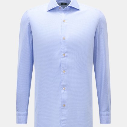 Borrelli - Herren - Casual Hemd %27Ettore%27 Haifisch-Kragen blau/weiß kariert Borrelli - Herren - Casual Hemd %27Ettore%27 Haifisch-Kragen blau/weiß kariert