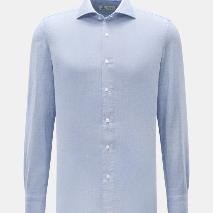 Borrelli - Herren - Flanellhemd %27Ettore%27 Haifisch-Kragen hellblau meliert Borrelli - Herren - Flanellhemd %27Ettore%27 Haifisch-Kragen hellblau meliert