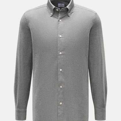 Giampaolo - Herren - Flanellhemd Button-Down-Kragen grau Giampaolo - Herren - Flanellhemd Button-Down-Kragen grau