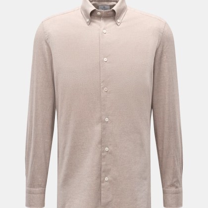 Giampaolo - Herren - Flanellhemd Button-Down-Kragen beige Giampaolo - Herren - Flanellhemd Button-Down-Kragen beige