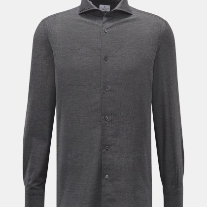 Giampaolo - Herren - Casual Hemd Haifisch-Kragen dunkelgrau meliert Giampaolo - Herren - Casual Hemd Haifisch-Kragen dunkelgrau meliert