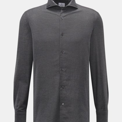 Giampaolo - Herren - Casual Hemd Haifisch-Kragen dunkelgrau meliert Giampaolo - Herren - Casual Hemd Haifisch-Kragen dunkelgrau meliert