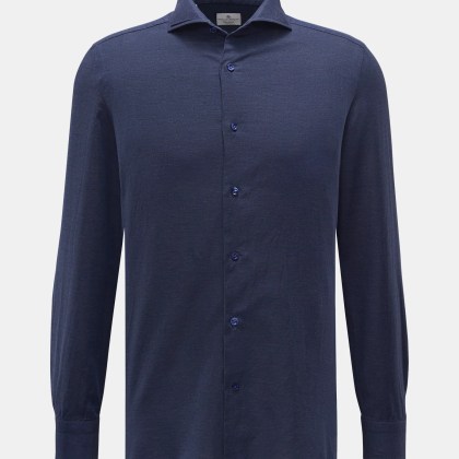 Giampaolo - Herren - Casual Hemd Haifisch-Kragen navy meliert Giampaolo - Herren - Casual Hemd Haifisch-Kragen navy meliert