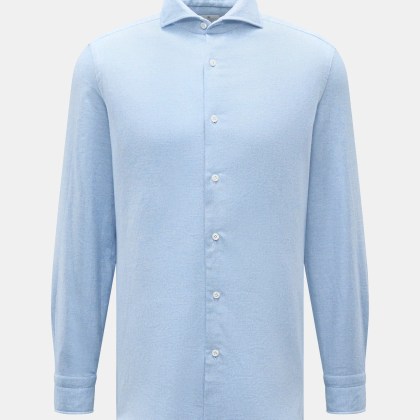 Giampaolo - Herren - Flanellhemd Haifisch-Kragen hellblau meliert Giampaolo - Herren - Flanellhemd Haifisch-Kragen hellblau meliert