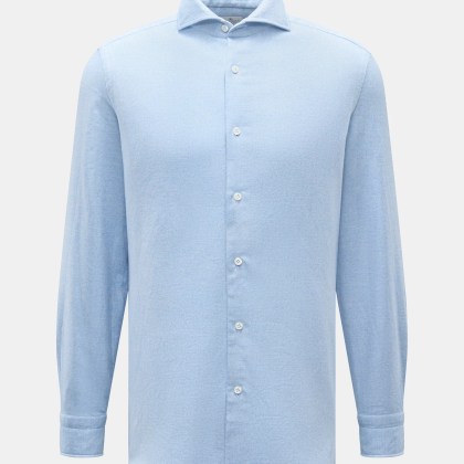 Giampaolo - Herren - Flanellhemd Haifisch-Kragen hellblau meliert Giampaolo - Herren - Flanellhemd Haifisch-Kragen hellblau meliert