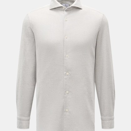 Giampaolo - Herren - Flanellhemd Haifisch-Kragen hellgrau meliert Giampaolo - Herren - Flanellhemd Haifisch-Kragen hellgrau meliert
