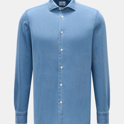 Giampaolo - Herren - Chambray-Hemd Haifisch-Kragen rauchblau Giampaolo - Herren - Chambray-Hemd Haifisch-Kragen rauchblau