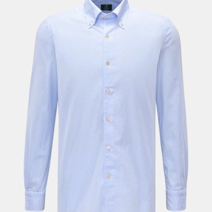 Borrelli - Herren - Casual Hemd %27Gable%27 Button-Down-Kragen hellblau/weiß kariert Borrelli - Herren - Casual Hemd %27Gable%27 Button-Down-Kragen hellblau/weiß kariert