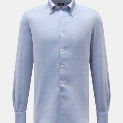 Borrelli - Herren - Casual Hemd %27Gable%27 Button-Down-Kragen rauchblau meliert Borrelli - Herren - Casual Hemd %27Gable%27 Button-Down-Kragen rauchblau meliert