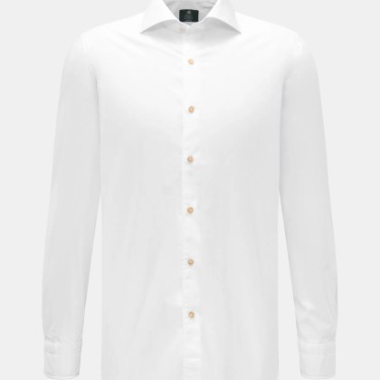 Borrelli - Herren - Casual Hemd %27Ettore%27 Haifisch-Kragen weiß Borrelli - Herren - Casual Hemd %27Ettore%27 Haifisch-Kragen weiß