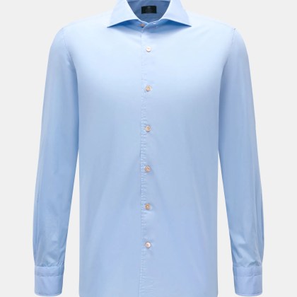 Borrelli - Herren - Casual Hemd %27Ettore%27 Haifisch-Kragen hellblau Borrelli - Herren - Casual Hemd %27Ettore%27 Haifisch-Kragen hellblau