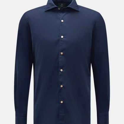 Borrelli - Herren - Casual Hemd Haifisch-Kragen navy Borrelli - Herren - Casual Hemd Haifisch-Kragen navy