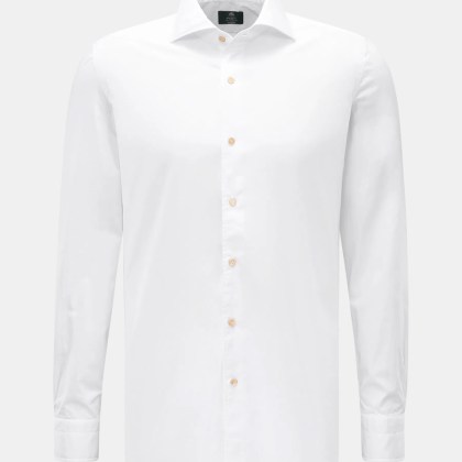 Borrelli - Herren - Casual Hemd %27Ettore%27 Haifisch-Kragen weiß Borrelli - Herren - Casual Hemd %27Ettore%27 Haifisch-Kragen weiß