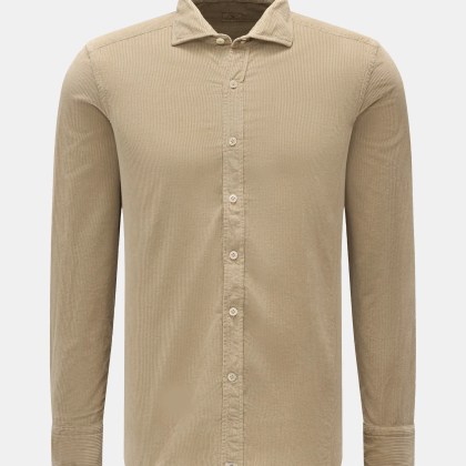 Sonrisa - Herren - Cordhemd Haifisch-Kragen taupe Sonrisa - Herren - Cordhemd Haifisch-Kragen taupe