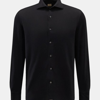 Sonrisa - Herren - Jersey-Hemd Haifisch-Kragen schwarz Sonrisa - Herren - Jersey-Hemd Haifisch-Kragen schwarz