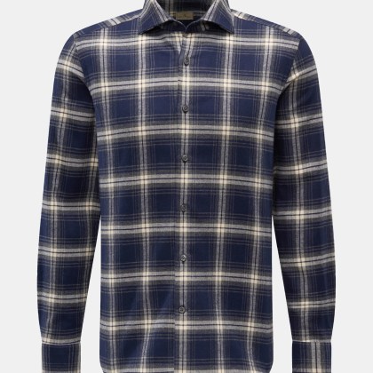 Sonrisa - Herren - Flanellhemd Haifisch-Kragen navy/grau/offwhite kariert Sonrisa - Herren - Flanellhemd Haifisch-Kragen navy/grau/offwhite kariert
