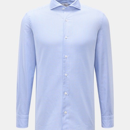 Giampaolo - Herren - Casual Hemd Haifisch-Kragen blau/weiß kariert Giampaolo - Herren - Casual Hemd Haifisch-Kragen blau/weiß kariert