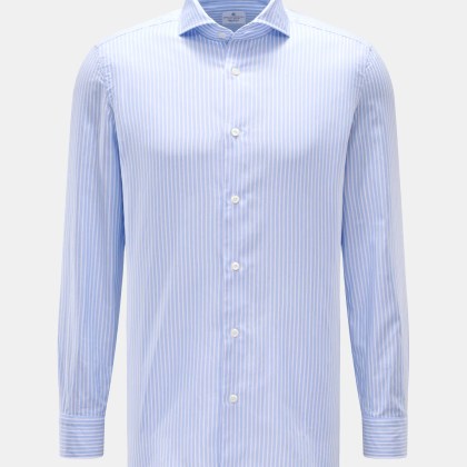 Giampaolo - Herren - Oxford-Hemd Haifisch-Kragen hellblau/weiß gestreift Giampaolo - Herren - Oxford-Hemd Haifisch-Kragen hellblau/weiß gestreift