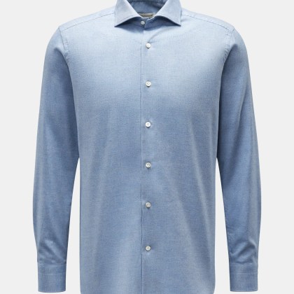 Guglielminotti - Herren - Flanellhemd Haifisch-Kragen rauchblau Guglielminotti - Herren - Flanellhemd Haifisch-Kragen rauchblau
