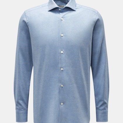 Guglielminotti - Herren - Flanellhemd Haifisch-Kragen rauchblau Guglielminotti - Herren - Flanellhemd Haifisch-Kragen rauchblau