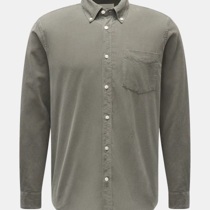 Closed - Herren - Cordhemd Button-Down-Kragen graugrün Closed - Herren - Cordhemd Button-Down-Kragen graugrün