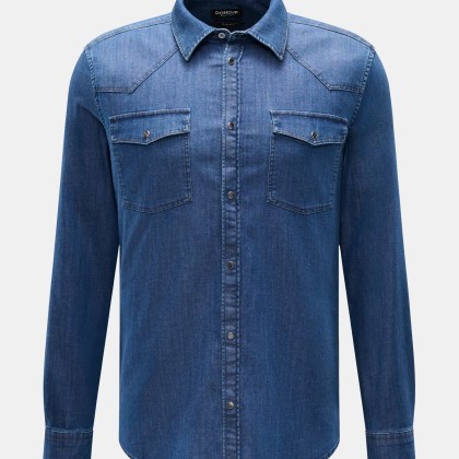 Dondup - Herren - Jeanshemd %27Camicia%27 Kent-Kragen blau Dondup - Herren - Jeanshemd %27Camicia%27 Kent-Kragen blau